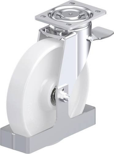 Blickle Stahlblech-Lenkrolle LH-PO 250K-ST-FS in Weiß mit 250 mm Rad-Durchmesser und 900 kg Tragfähigkeit - Bild 1