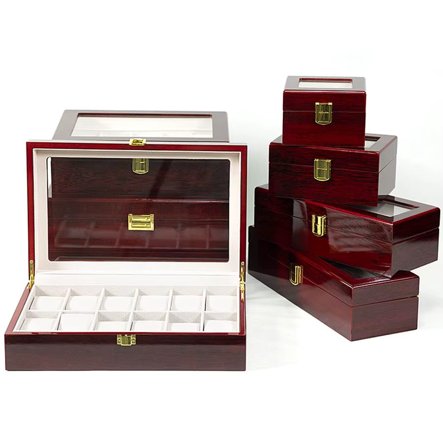 DELESYS Holz Uhrenbox Organizer für Männer mit geometrischem Design - Bild 2