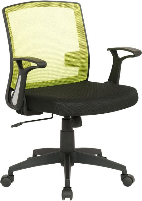 TPFLiving Bürostuhl Rennes mit atmungsaktivem Netzbezug, Schwarz/Grün, B/T/H: 62 x 52 x 136 cm - Bild 1