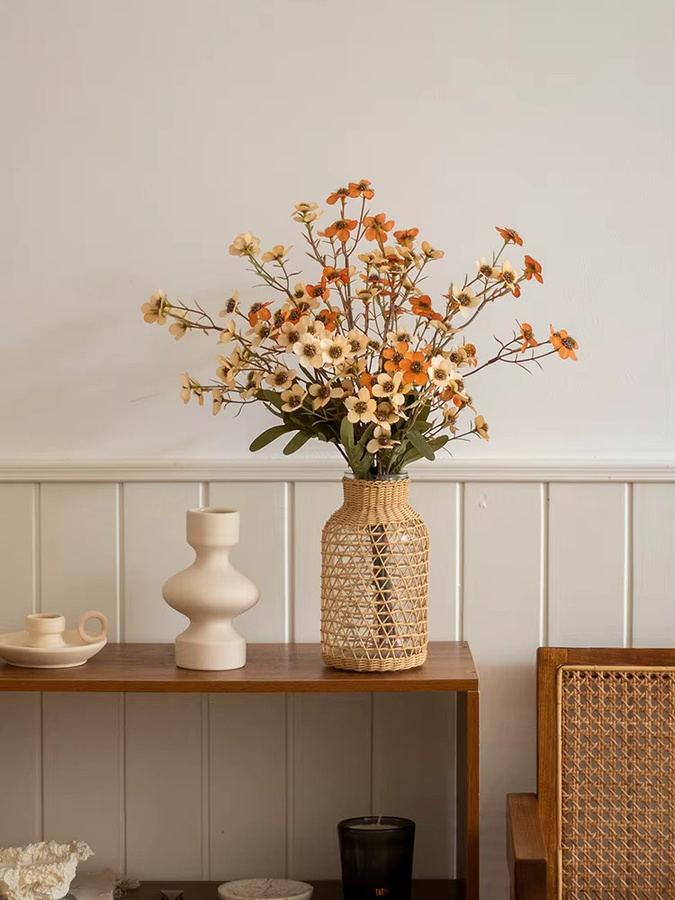 Künstliche Blumenornamente in Gold für Tischdekoration und Hochzeitsfeier im Boho-Stil - Bild 2