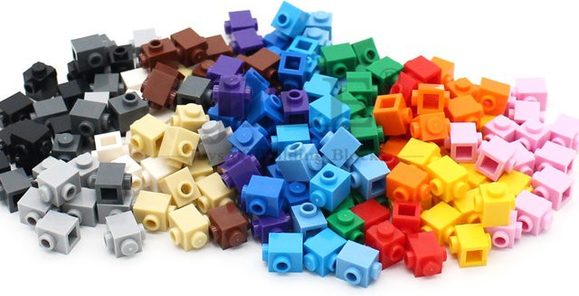 jile MOC 47905 modifiziert 1x1 mit Nieten auf 2 Seiten gegenüberliegender Brettbausteine Ziegel, Zubehör, 30-teiliges Set, Bunt / Mehrfarbig - Bild 1