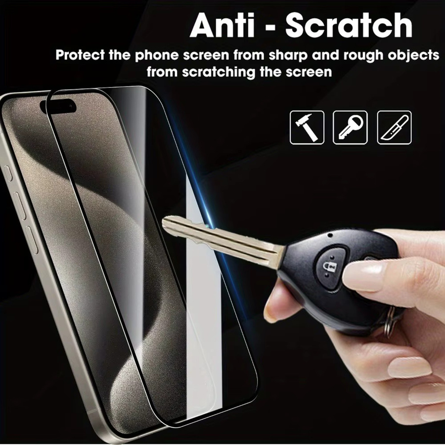 2 Stück Ultra HD gehärtetes Glas für Apple iPhone 17 16 15 14 13 12 11 Pro Max Plus XR XS in Transparent mit staubfreier und einfacher Installation - Bild 4