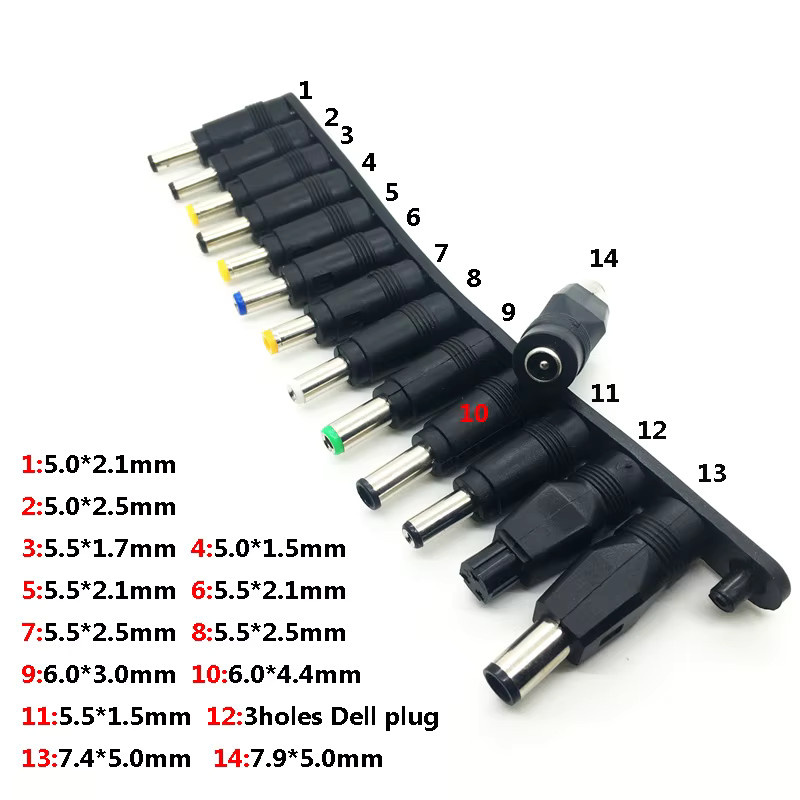 BSN DC-Stromadapter-Set mit AC-Stecker und 5,5x2,1mm DC-Buchse für Thinkpad Laptops, Schwarz - Bild 3