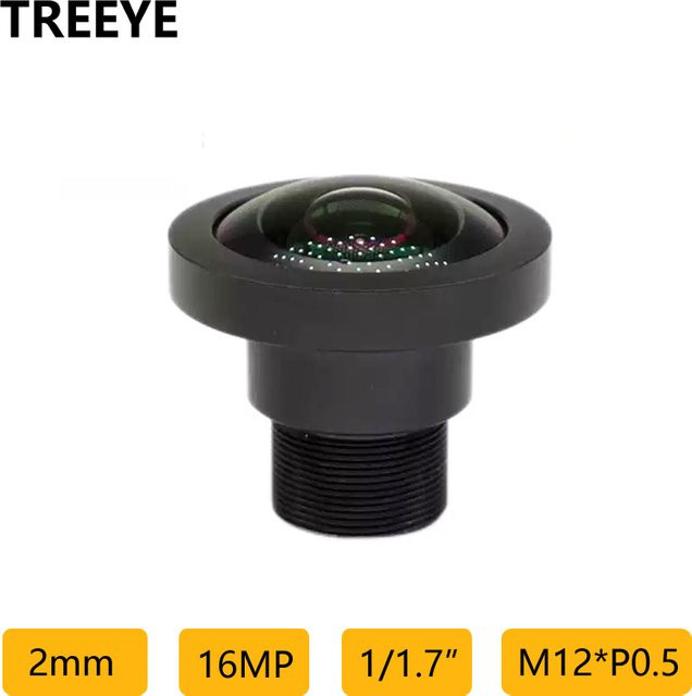TREEYE HD 4K 16 Megapixel Fisheye CCTV Objektiv mit 2mm Brennweite, f/1.8 und 650nm IR Filter in Schwarz für Video Telefon, Drohnen, FPV und DV Kameras - Bild 1