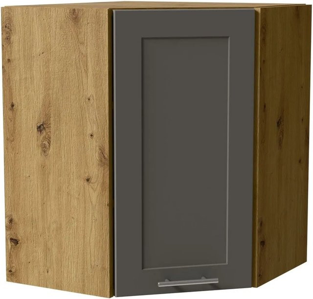 Feldmann-Wohnen Eckhängeschrank Oslo W10 Eiche Artisan und Dust Grey Matt mit Soft-Close-Türen, B/T/H: 60 x 60 x 72 cm - Bild 1