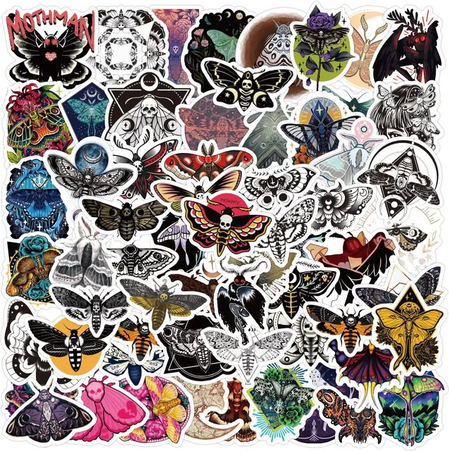 GOGOTU Dark Series Ghost Moth Horror Cartoon Aufkleber, 60-teiliges Set - Bild 1