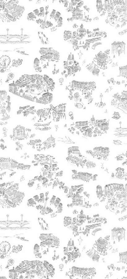 Isidore Leroy Fototapete Bordeaux en Fête Mural Grau Non-Woven Breite: 330 cm, Höhe: 150 cm - Bild 1