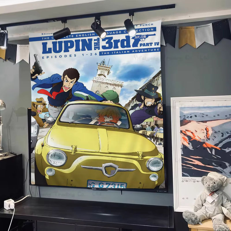 Lupin III Comics Diagramm Wandteppich im Science Fiction und Hippie Stil für deine Zimmerdekoration - Bild 5