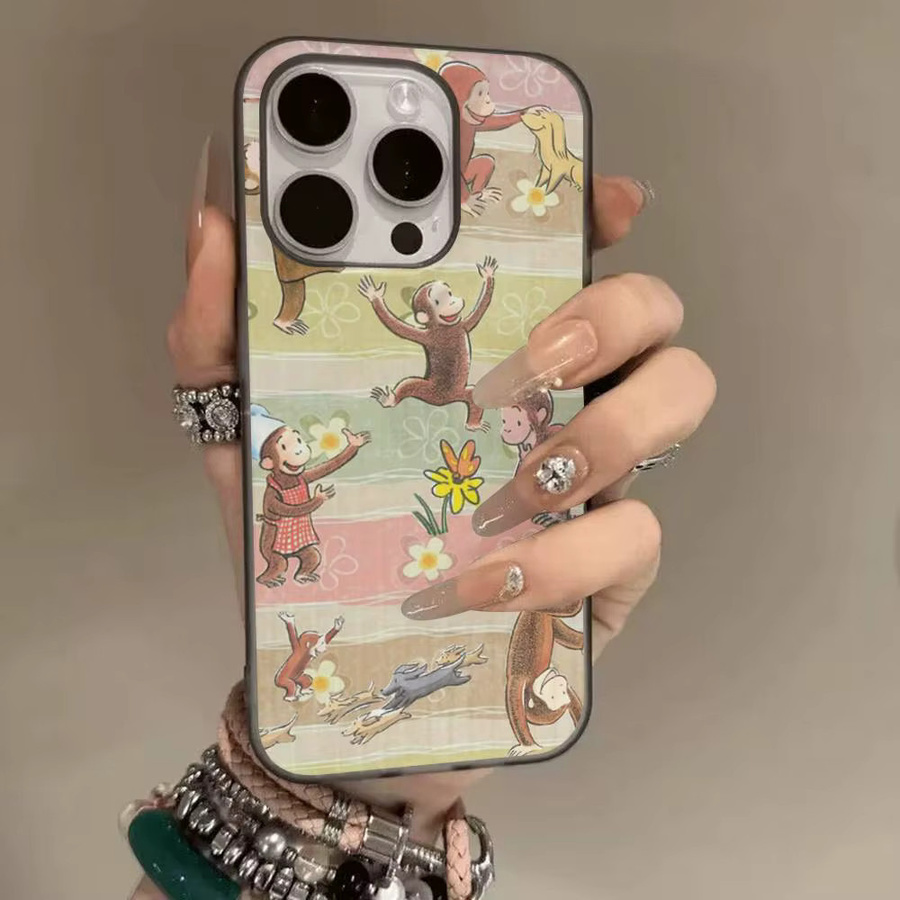 Potdemiel Handyhülle mit Affen-Design und Wellenmuster für iPhone, Mehrfarbig - Bild 4