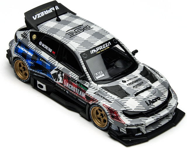 TimeMicro Impreza WRX STI Raider IAcro Sonderedition, Druckguss-Legierungsautomodell, 1:64 - Bild 1