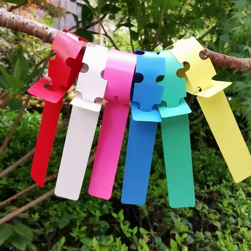 100 Stück Baumetiketten aus Kunststoff in Rot und Mehrfarbig, umwickelbare Hängeetiketten für Pflanzen und Garten - Bild 3