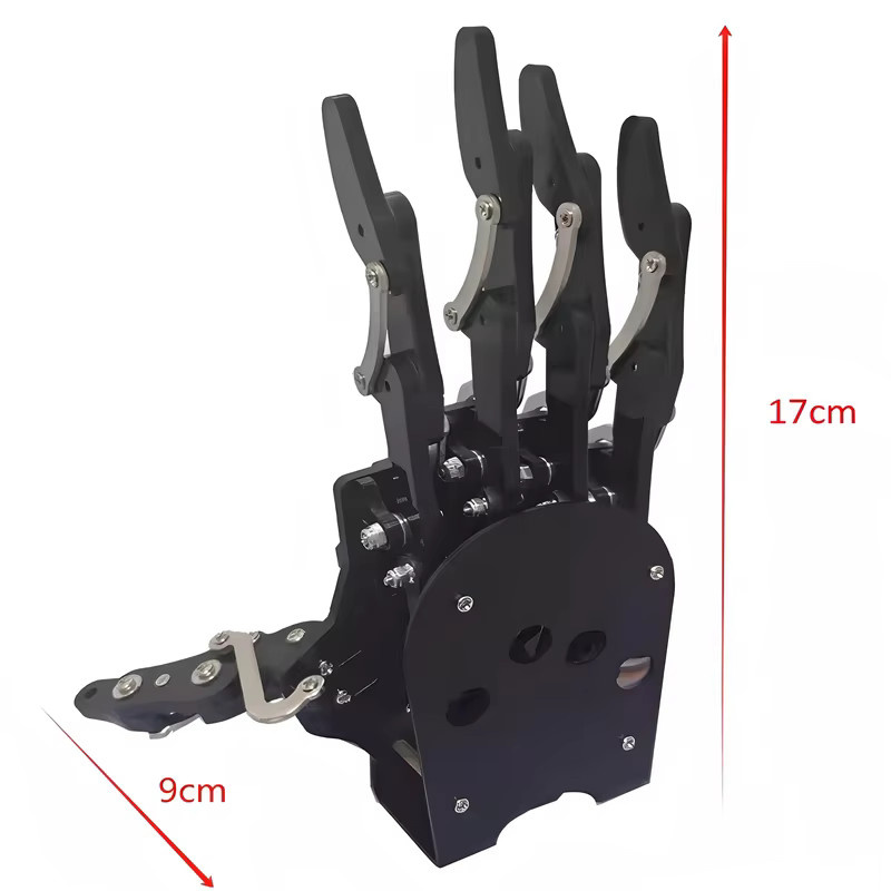 GoLingLing Roboterhand, bionischer Palm-Greifer, 5 Dof, mit Servosteuerung, links und rechts, Kunststoff, Schwarz - Bild 3