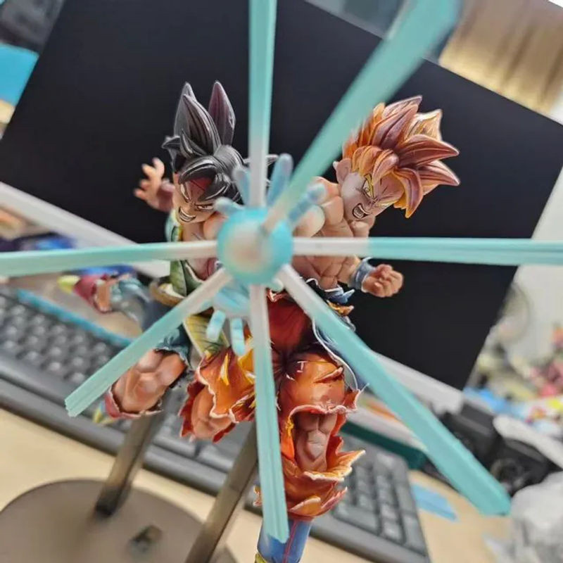 Bandai Dragon Ball Actionfiguren Bardock und Goku Modell-Statue, mehrfarbig, Höhe: 27 cm - Bild 1