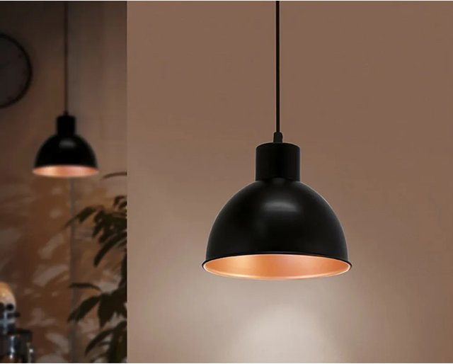 Eglo Pendelleuchte Vintage in Schwarz und Kupfer mit E27 Fassung - Bild 1