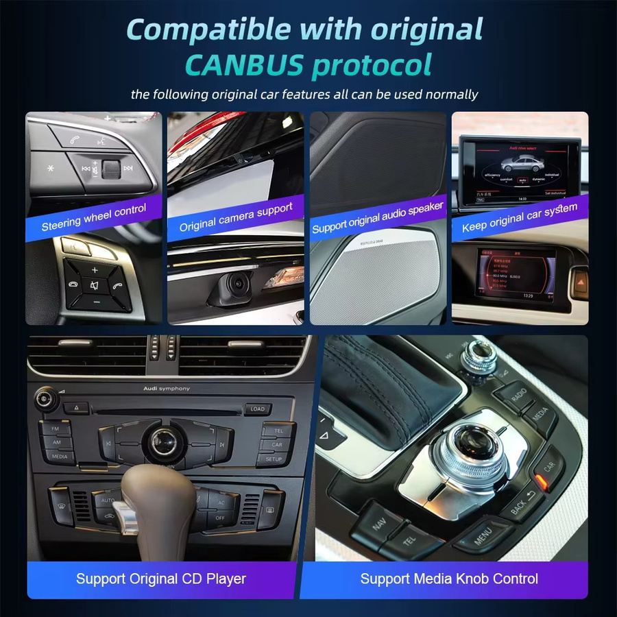 Nunoo 7 Zoll Linux Multimedia Autoradio mit Wireless Carplay und Android Auto für Audi Q7 4L A6 C6 4F 2005-2015 in Schwarz - Bild 5