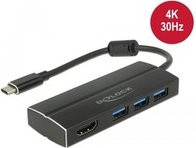 Delock USB-C Multiport Hub Schwarz mit USB-A und HDMI Anschlüssen - Bild 2
