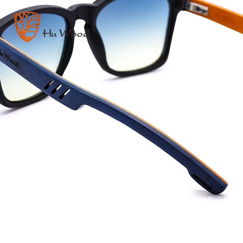 HU WOOD Sonnenbrille, Vollrand, Square, Schwarz, Herren - Bild 4