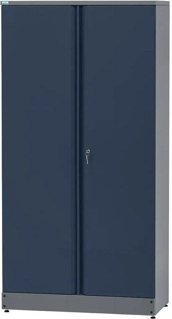 Küpper Hochschrank 2-Türig mit 4 Fachböden und Schloss, Dunkelblau-Hellgrau, H x B x T: 180 x 91 x 45 cm - Bild 1