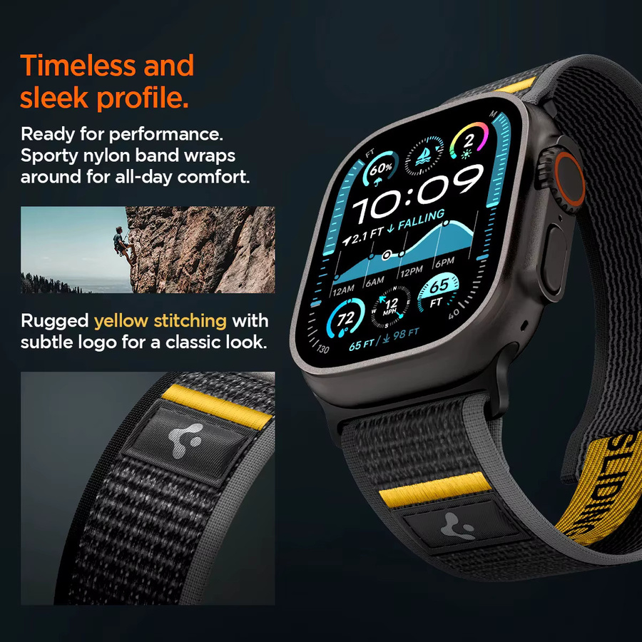 Spigen Lite Fit Ultra Strap Armband für Apple Watch in Grau, kompatibel mit Apple Watch Ultra 3/2/1 49 mm, 11/10 46 mm, 9/8/7 45 mm und SE3/SE2/6 44 mm - Bild 3