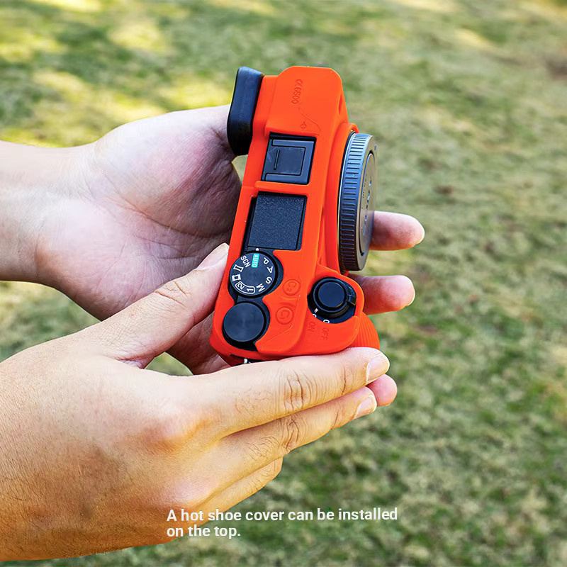 JAOUCAM Silikon-Kameratasche für Sony A6500 in Orange, stoßfeste und kratzresistente Schutzhülle - Bild 2