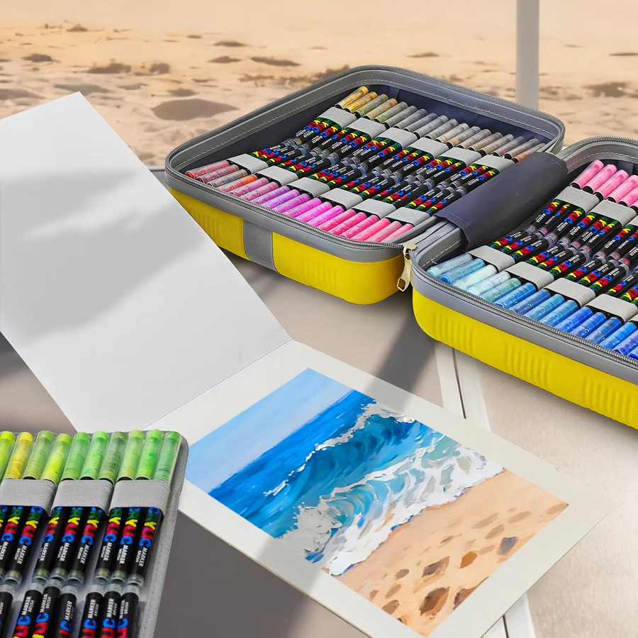 Acrylmarker Set mit Pinselspitze und flüssiger Tinte für DIY-Kunstprojekte auf Leinwand und Steinen, Mehrfarbig - Bild 3