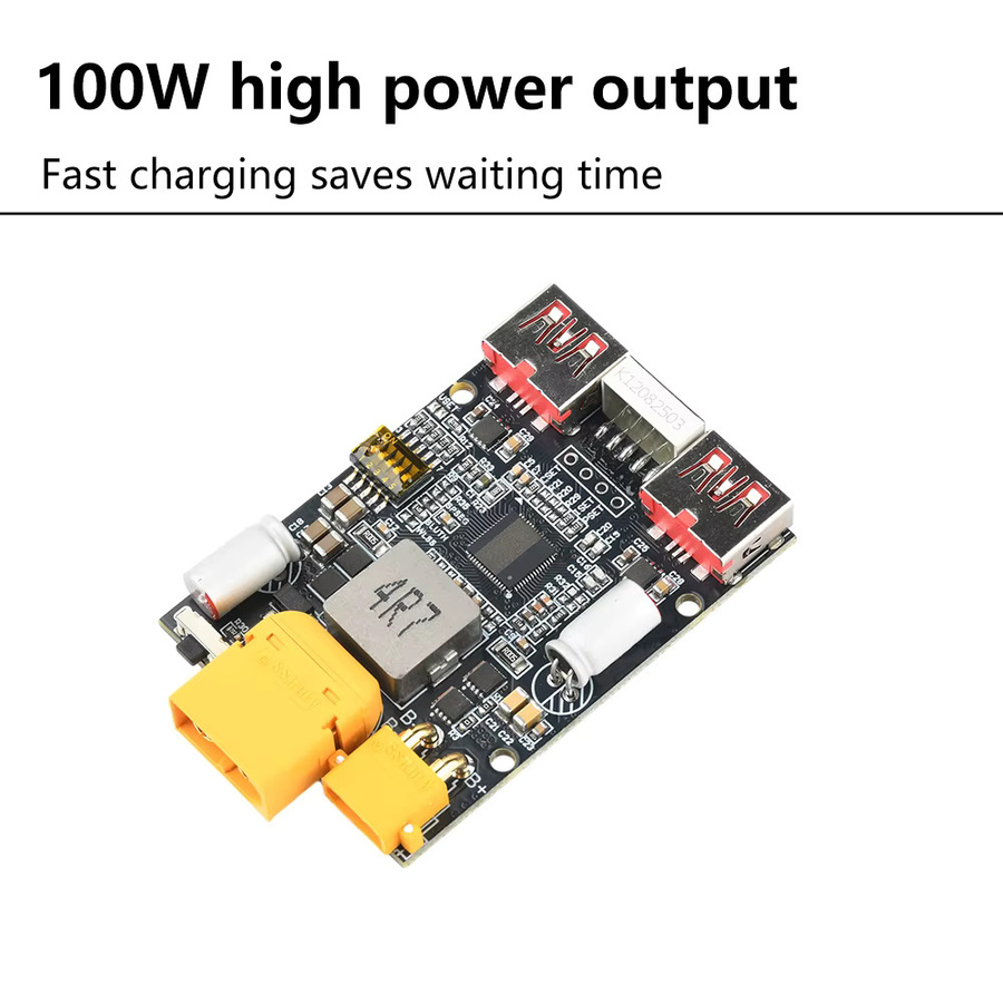 diymore Schnelles Batterielademodul 100W PD Decoy Lithium-Batterieladegerät Unterstützung PD2.0/3.0/3.1 PPS FCP QC2.0/3.0/3.0+ SCP DC 5-20V 2-7S - Bild 2