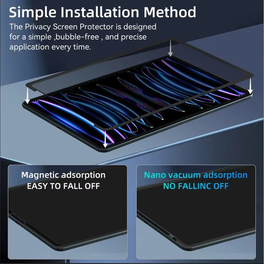 Magnetische Sichtschutzfolie für Apple iPad Pro, Air und Mini Generationen - Bild 3