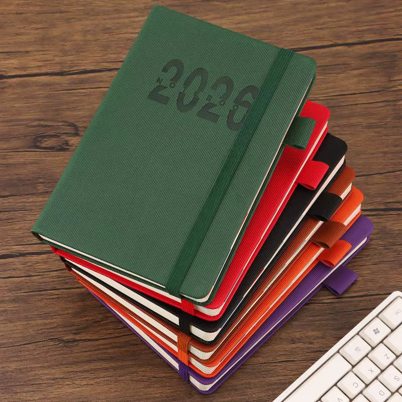 Datiertes Hardcover Tages- und Monatsplaner 2026 mit Leder Einband in Schwarz, 400 Seiten - Bild 2