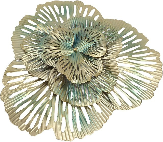 mfySpace Wanddeko aus Metall Ginkgo Blume 3D Wandskulptur in Beige und Gold Typ A - Bild 1