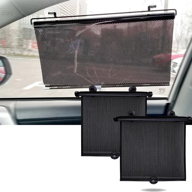 Sommer-Hitzeschutz-Rollo aus Netzgewebe in Schwarz, B/H: 40 x 125 cm - Bild 1
