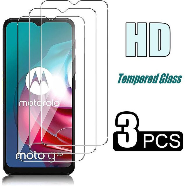3er-Set Displayschutzfolie aus gehärtetem Glas für Motorola Moto G10 G20 G30 G22 G31 G41 G50 G100 G200 E6i E7 E7i e20 e30 e40 e6 Plus und Moto g60s in Weiß - Bild 1