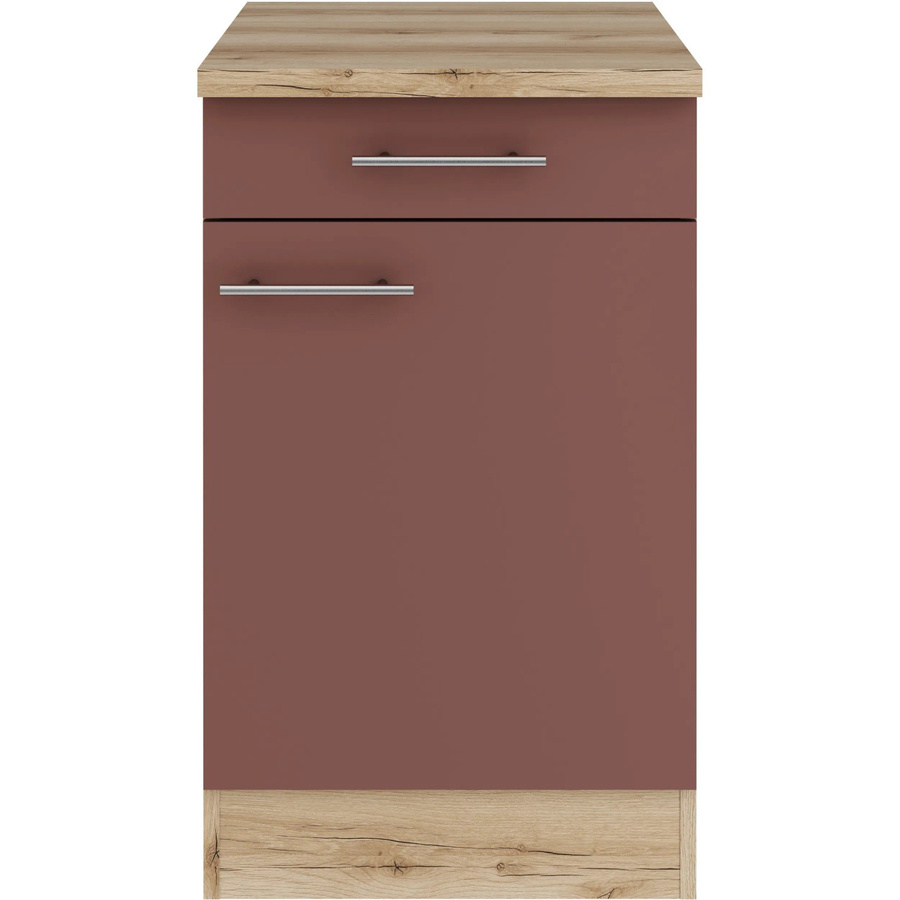 OPTIFIT Bari407 Küchen-Unterschrank in Rostrot mit modernem Design und melaminbeschichteter Qualitätsspanplatte, Breite: 50 cm - Bild 2