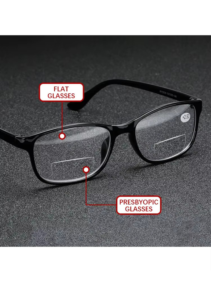 MDOD Lesebrille, Vollrand, rechteckig, Kunststoff, schwarz, Unisex - Bild 5