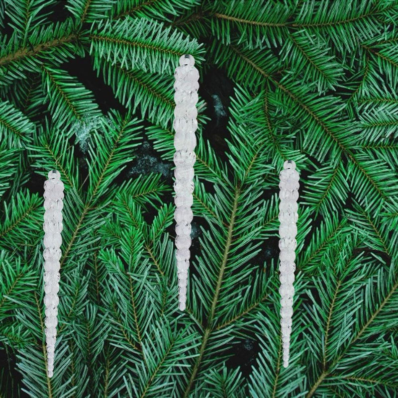 12er Set GoolRC Eiszapfen Hängeornamente aus Acryl in Transparent für Weihnachten und Hochzeiten, Höhe: 14,8 cm - Bild 4