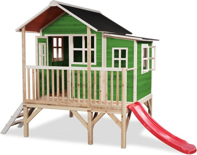 EXIT Toys Loft 350 Holzspielhaus Spielturm, grün, B/H/T: 190 x 215 x 322 cm - Bild 1