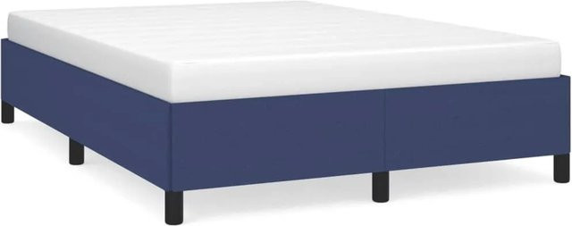 vidaXL Bettgestell gepolstert Blau Stoff B/T/H: 140 x 190 x 35 cm - Bild 1