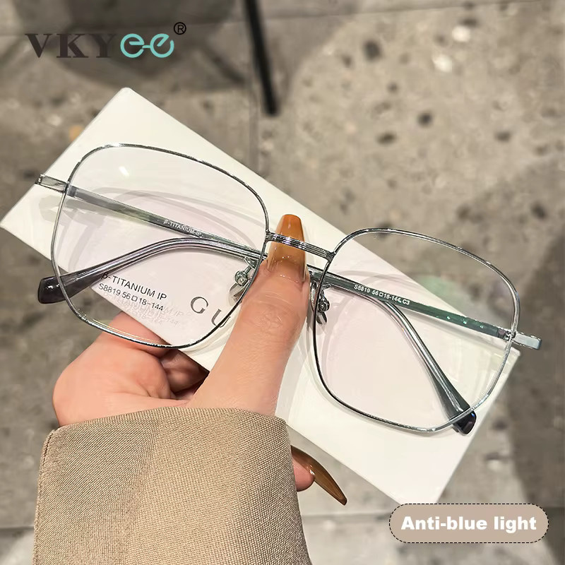 VKYEE Korrektionsbrille, Herren, Vollrand, Square, Silber, Blaulichtfilter - Bild 2