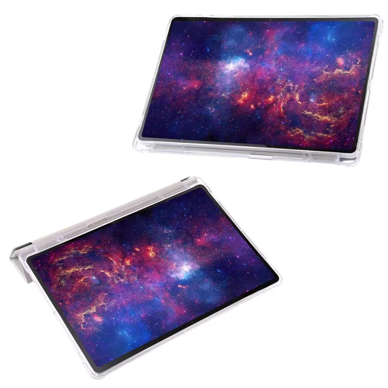 Samsung Smart Cover Hülle für Galaxy Tab S10 S9 S8 S7 S6 Lite S10 FE S9 FE S7 FE A9 Plus A11 in Transparent/Lila - Bild 2