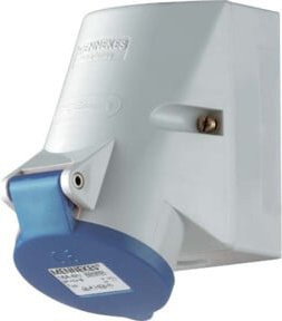 Mennekes TwinContact CEE Wandsteckdose 16A 230V 3-polig IP44 Blau Grau - Bild 1