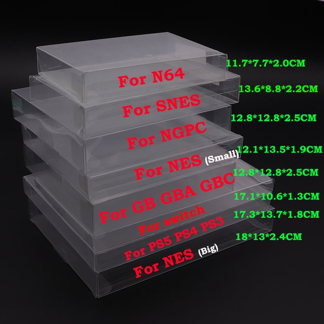 TingDong Transparente Spielpatronen-Schutzbox aus Kunststoff für Retro-Konsolen wie N64, NES, SNES, GB, GBA, GBC und NGPC - Bild 1