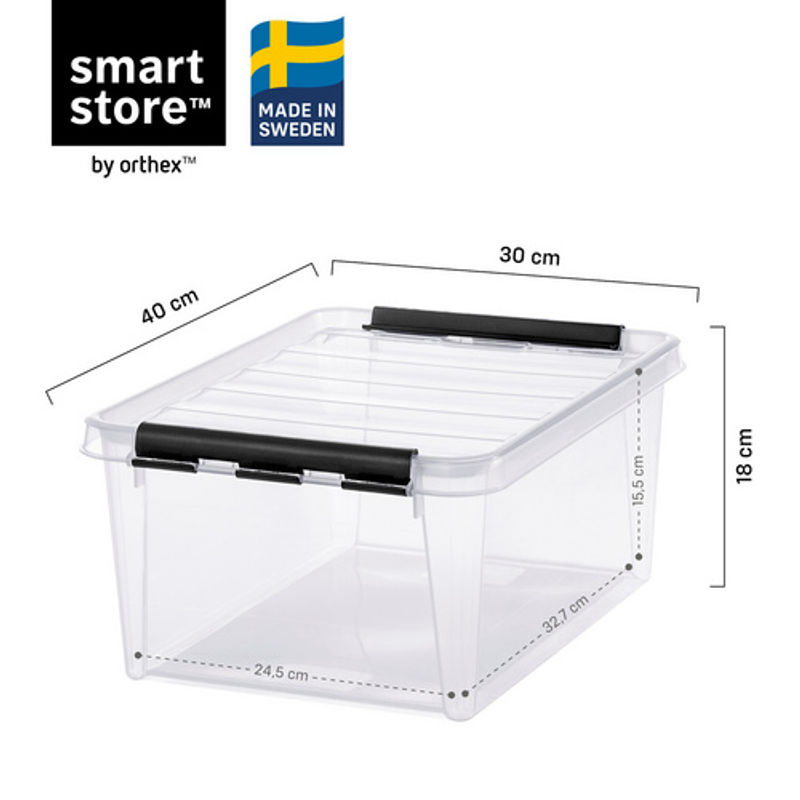 SmartStore Aufbewahrungsbox Classic mit Deckel, 14 l, transparent, B/T/H: 40,0 x 30,0 x 18,0 cm - Bild 3
