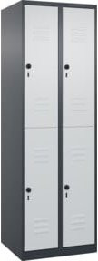 C+P Doppelstock-Spind Classic PLUS mit 2 Abteilen, Stahl, anthrazitgrau und lichtgrau, H x B x T: 185 x 60 x 50 cm - Bild 1