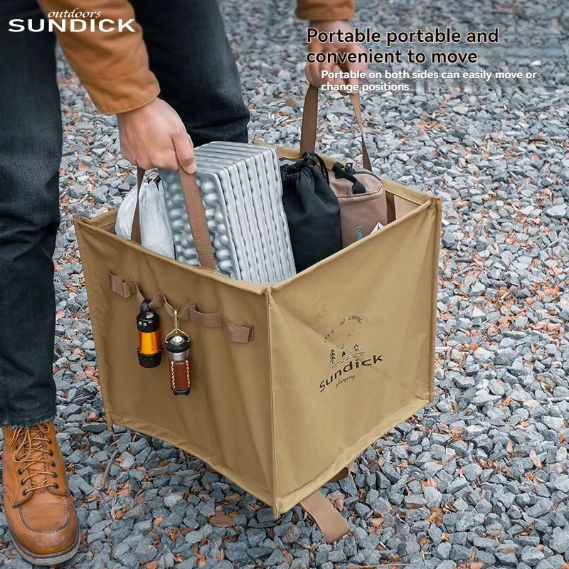 SDKOutdoor Picknick-Aufbewahrungstasche als faltbarer dreieckiger Camping-Mülleimer in Schwarz - Bild 2