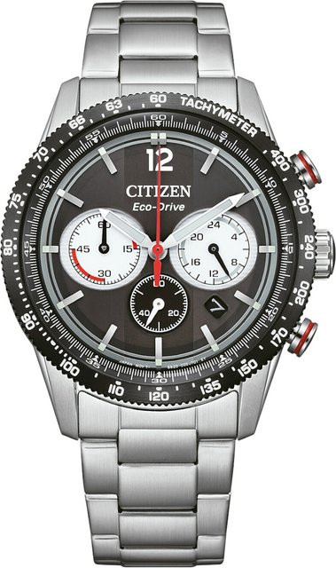 Citizen Chronograph, Solar, Edelstahl, Schwarz, 40 mm, Herren - Bild 1