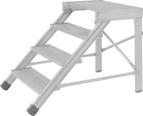 Hymer Treppenpodest aus Aluminium in Silber, rollbar, Stufenbreite: 100 cm - Bild 1