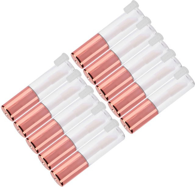 shoemst Lipgloss-Tuben DIY, 10 Stück, 1,2 ml, Roségold, glänzend - Bild 1