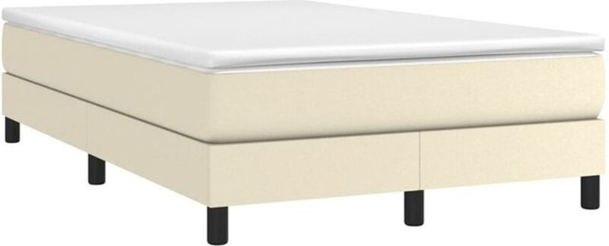 vidaxl Boxspringbett mit Matratze in Beige aus Kunstleder, B/T/H: 120 x 200 cm - Bild 1