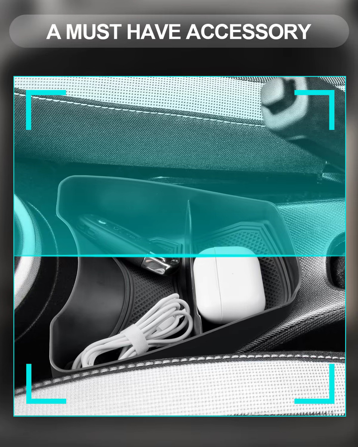 LFOTPP Auto-Zentralsteuerungs-Aufbewahrungsbox für Renault Twingo 3 (2014-2024), Farbe: Schwarz - Bild 2