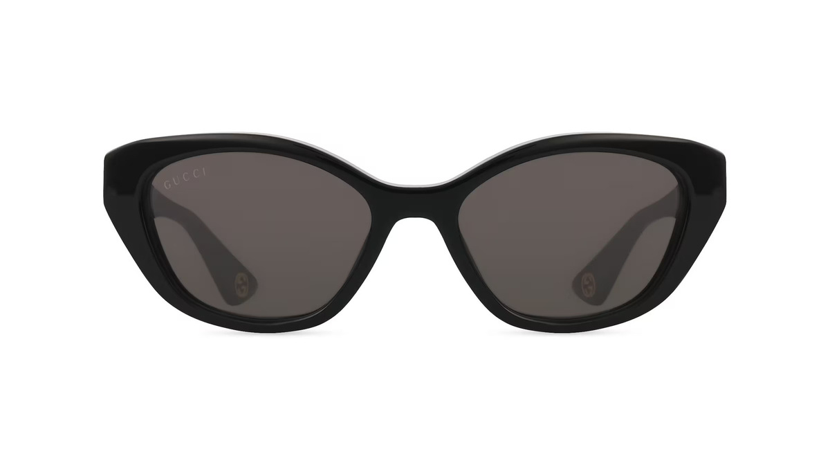 Gucci GG1638S Sonnenbrille Butterfly, Vollrand, Acetat, Unisex, schwarz, grau - Bild 1