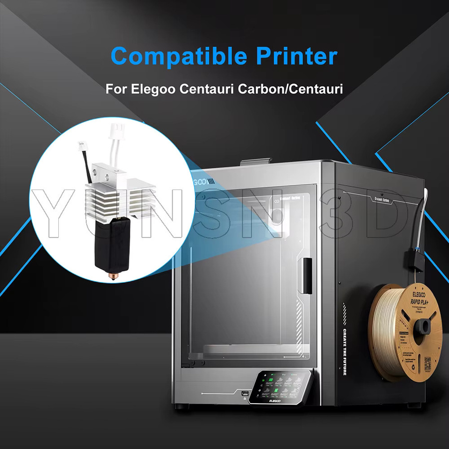 Elegoo Hotend Kit für Centauri Carbon mit abnehmbarem Heizblock und Zirkonium-Kupfer-Düse in Silber - Bild 2